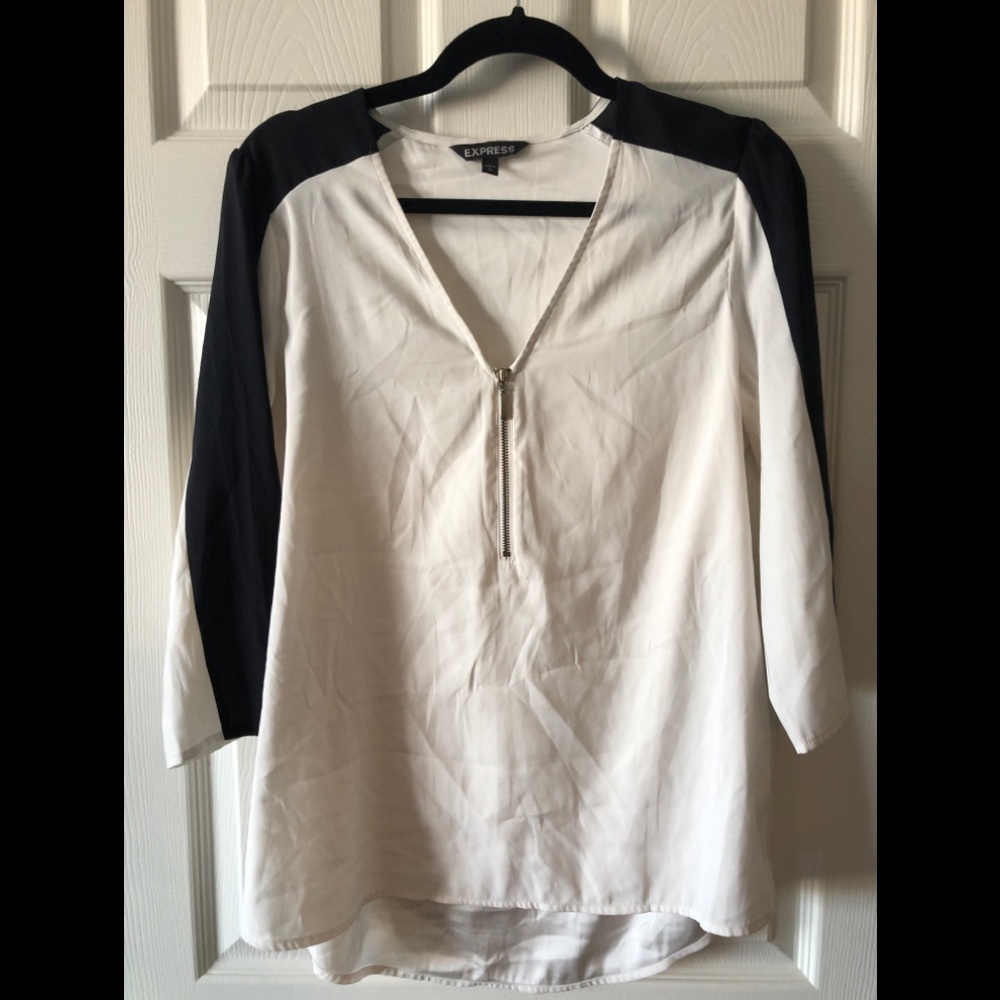 Sleek minimalist black and white Express shirt